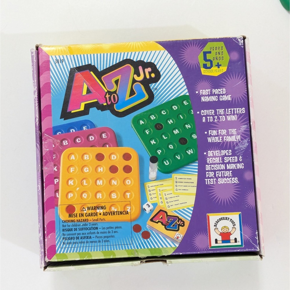 A to Z Jr. Junior Word Game for Kids 2006 Discovery Toys Complete Vintage Age 5+